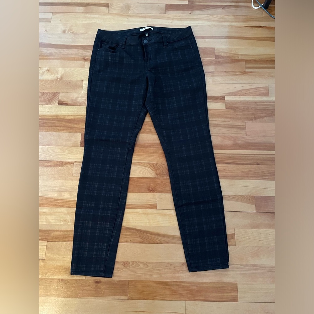 Dex Matte Black Plaid Skinny Jeans